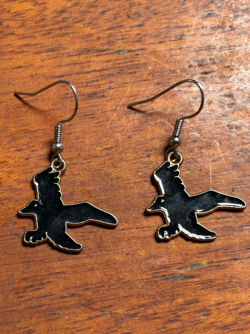 Black Bird Silhouette Drop Earrings for Pets Bird Lovers